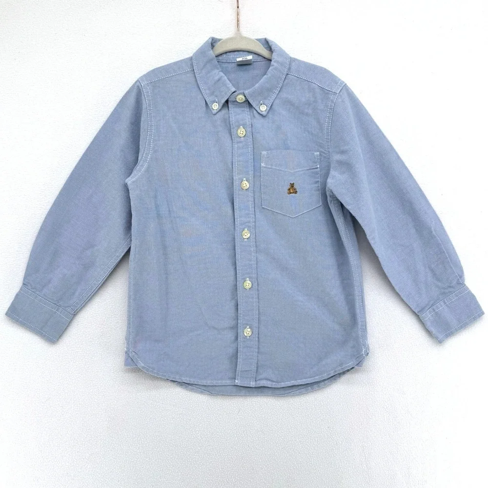 Baby Gap Oxford Shirt Toddler 5 Years Blue Brannan Bear Button Down Long Sleeve